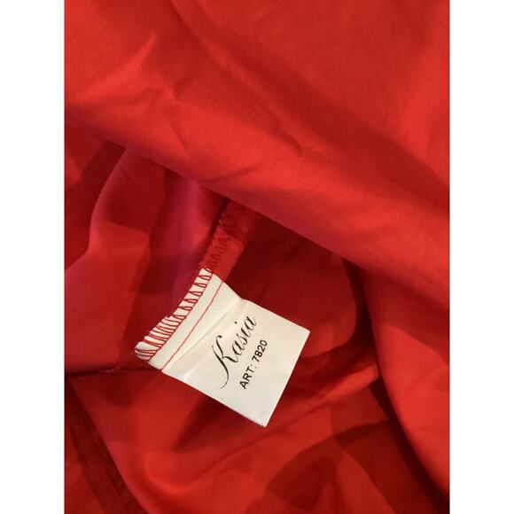 Kasia tuckernuck tiered ruffle shift cotton sun Dress red Orange Medium - Picture 5 of 8